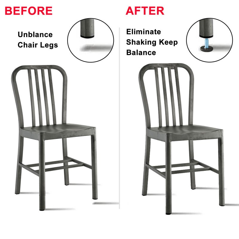 WAFJAMF 24 PCS M8 Thread Adjustable Furniture Levelers Screw in Threaded, Steel Screw Feet Leveling Legs Screw On w/T-Nuts Glide for Table, Chair, Furniture Leg (M8 Thread) - Image 3